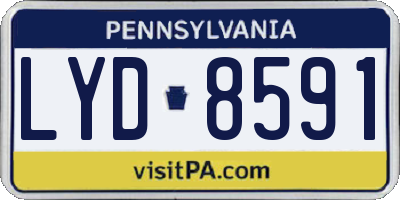 PA license plate LYD8591