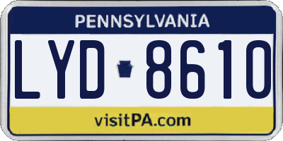 PA license plate LYD8610
