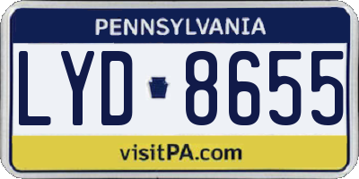 PA license plate LYD8655
