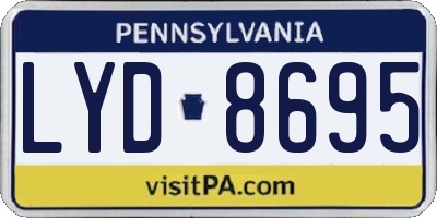 PA license plate LYD8695