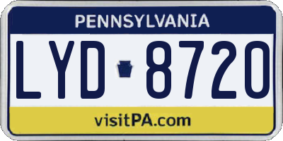 PA license plate LYD8720