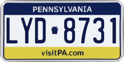 PA license plate LYD8731