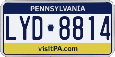 PA license plate LYD8814