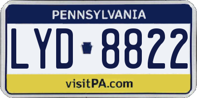 PA license plate LYD8822