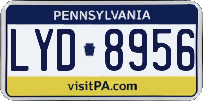 PA license plate LYD8956