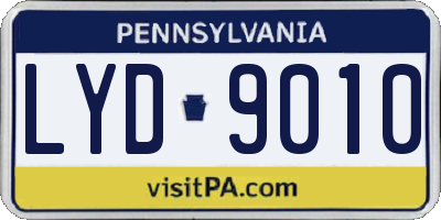 PA license plate LYD9010