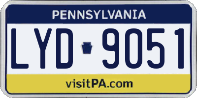 PA license plate LYD9051