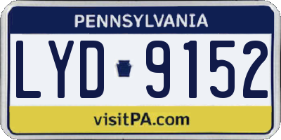 PA license plate LYD9152