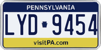 PA license plate LYD9454