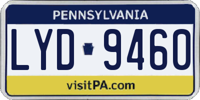 PA license plate LYD9460