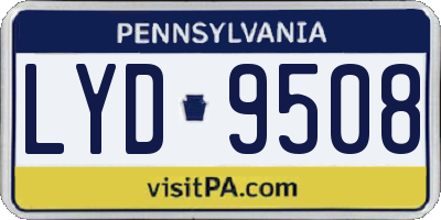 PA license plate LYD9508