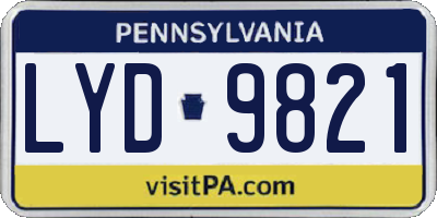 PA license plate LYD9821