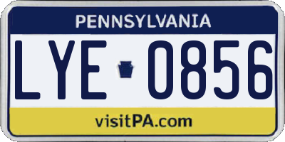 PA license plate LYE0856