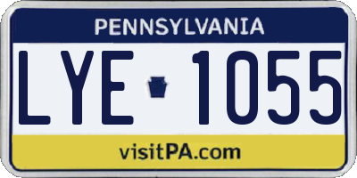 PA license plate LYE1055