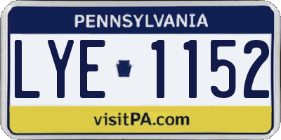 PA license plate LYE1152
