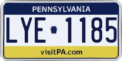 PA license plate LYE1185