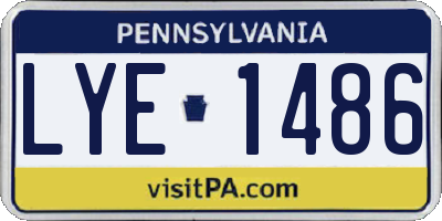 PA license plate LYE1486