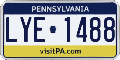 PA license plate LYE1488