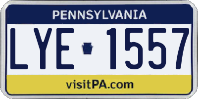 PA license plate LYE1557