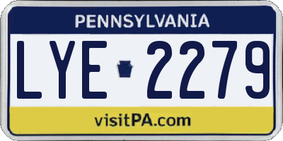 PA license plate LYE2279