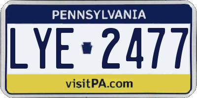 PA license plate LYE2477