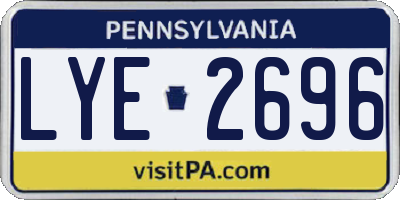 PA license plate LYE2696