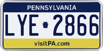 PA license plate LYE2866