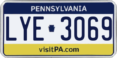 PA license plate LYE3069