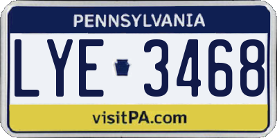 PA license plate LYE3468