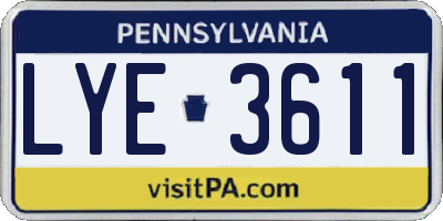 PA license plate LYE3611