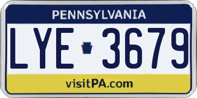 PA license plate LYE3679