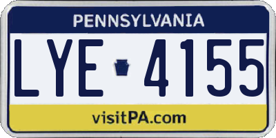 PA license plate LYE4155
