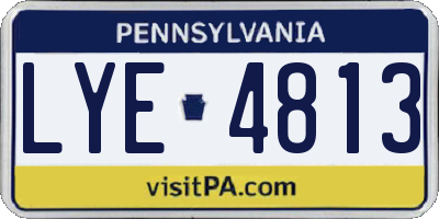 PA license plate LYE4813