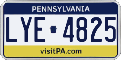 PA license plate LYE4825