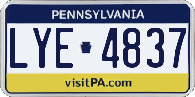 PA license plate LYE4837