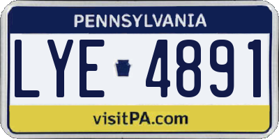 PA license plate LYE4891