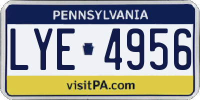 PA license plate LYE4956
