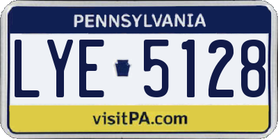 PA license plate LYE5128