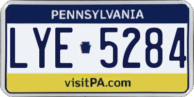 PA license plate LYE5284