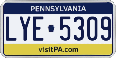 PA license plate LYE5309