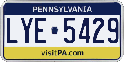 PA license plate LYE5429