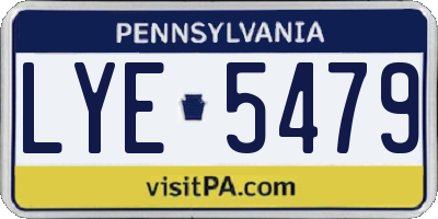 PA license plate LYE5479