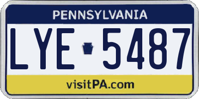 PA license plate LYE5487