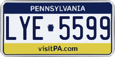 PA license plate LYE5599