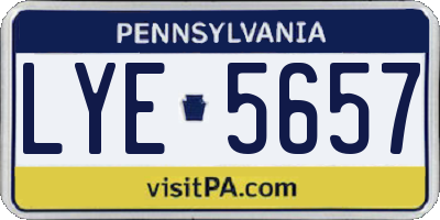 PA license plate LYE5657