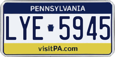 PA license plate LYE5945