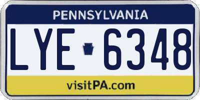 PA license plate LYE6348