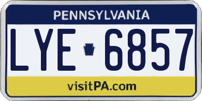 PA license plate LYE6857