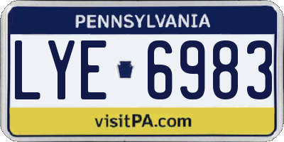 PA license plate LYE6983