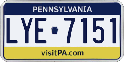 PA license plate LYE7151